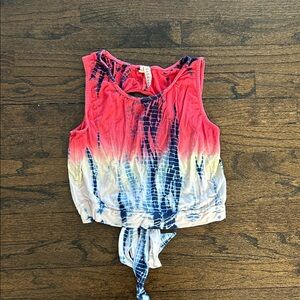 RAGA Girls Vibrant Tie-Dye Tank Top - Red, Blue, Yellow Size Medium
